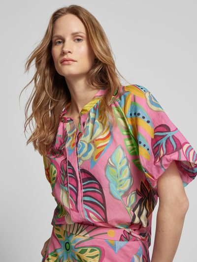 Luisa Cerano Blouse met all-over print Felroze - 3