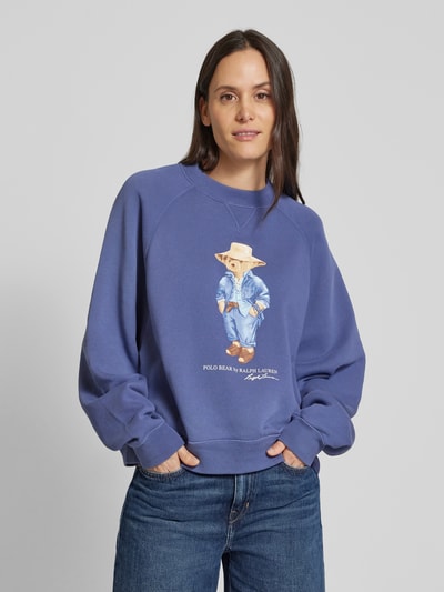 Polo Ralph Lauren Oversized Sweatshirt mit Motiv-Print Dunkelblau 4