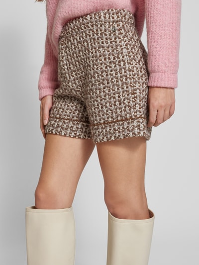 Marc Cain Wide Leg Shorts in Bouclé-Optik Mittelbraun 3