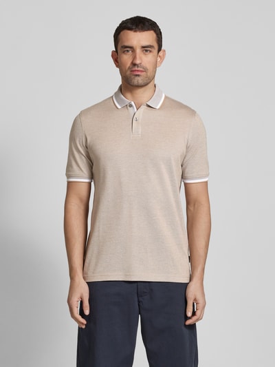 bugatti Poloshirt mit Label-Detail Camel 4