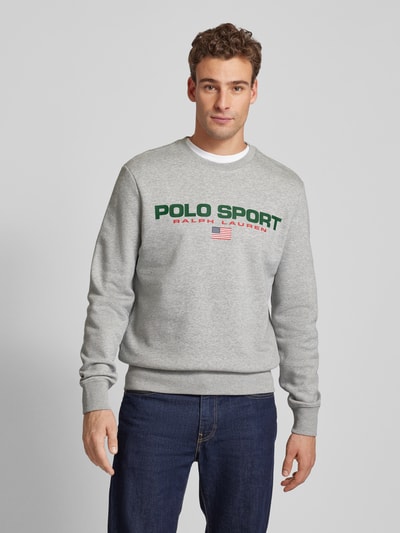 Polo Sport Sweatjack met labelstitching Lichtgrijs gemêleerd - 4