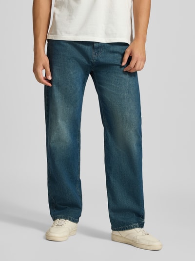REVIEW Straight Fit Jeans aus reiner Baumwolle im Used-Look Blau 4