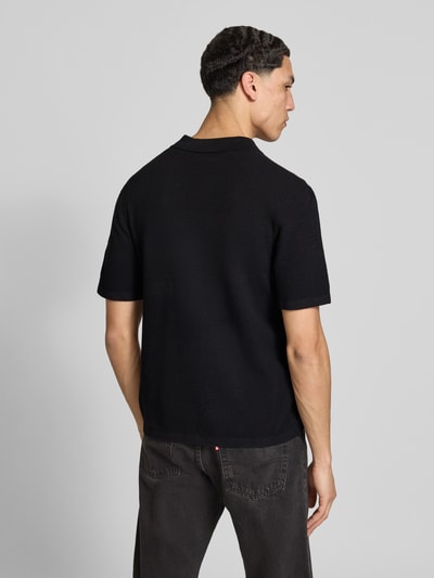 JACK & JONES Regular Fit Poloshirt mit Strukturmuster Modell 'GEORGE' Black 5