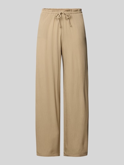 Review Wide leg stoffen broek met tunnelkoord Beige - 2