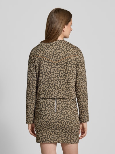 BOSS Orange Regular Fit Bikerjacke aus Baumwoll-Mix Beige 5