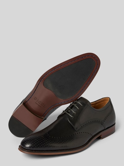 DIGEL Derby-Schuhe aus Leder Modell 'SELLENG' Dunkelgrau 3