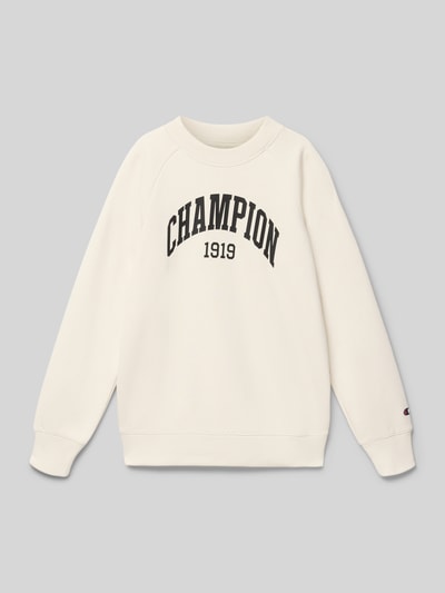 CHAMPION Sweatshirt met labelprint, model 'COLLEGE' Offwhite - 1
