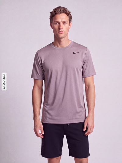 Nike Training T-Shirt mit Logo-Print und Rundhalsausschnitt Lila 4