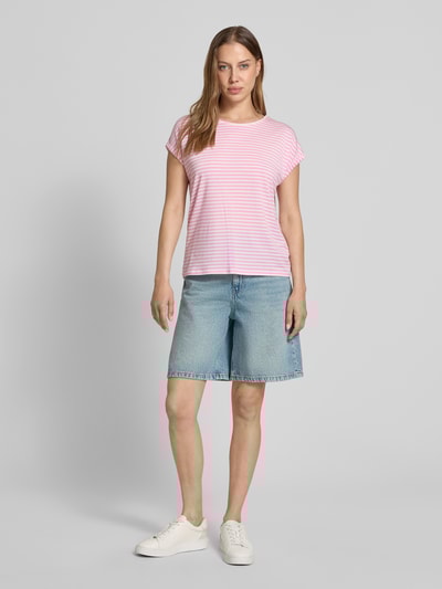 Vero Moda Regular Fit T-Shirt aus Lyocell-Elasthan-Mix Modell 'AVA' Rosa 1