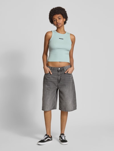 Review Tanktop met labelstitching Bleu - 1