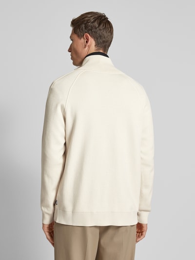 BOSS Strickjacke mit Zweiwege-Reißverschluss Modell 'Domico' Offwhite 5