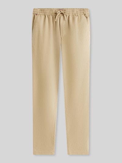 Tommy Hilfiger Tapered chino van linnenmix met trekkoord model 'HARLEM' Beige - 2