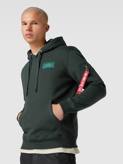 Alpha Industries Hoodie met labelpatch Petrol - 3