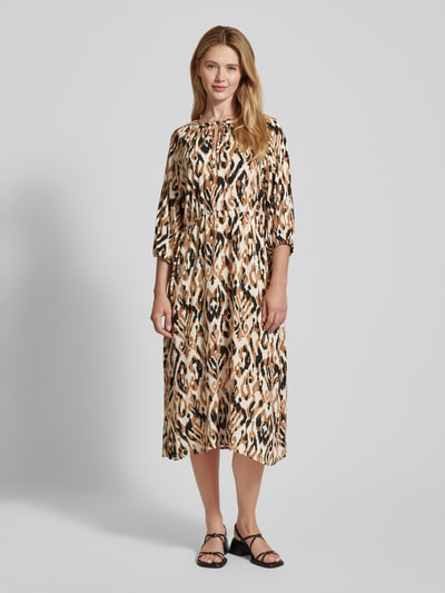 Soyaconcept Midi-jurk met druppelvormige hals, model 'FANG' Camel - 4