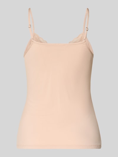 Produktfoto, Slim Fit Top mit Spitzenbesatz von Skiny z mieszanki mikromodalu, krój slim fit, obszycie koronką, cienkie ramiączka