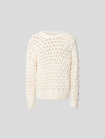 Ampere Wollpullover mit Lochmuster Offwhite 2