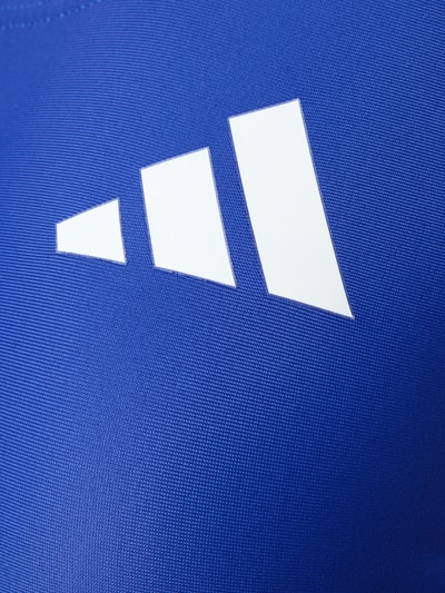 Productfoto, Slim Fit Sportbadeanzug mit Logo-Print van adidas Sportswear in effen blauw met wit logo, stretch geweven structuur