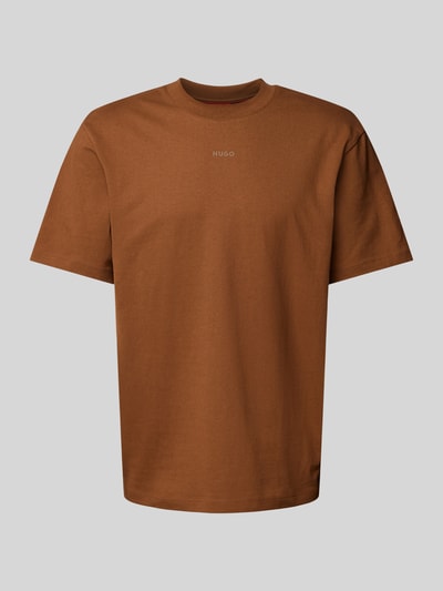 HUGO T-Shirt mit Label-Print Modell 'Dapolino' Mittelbraun 2