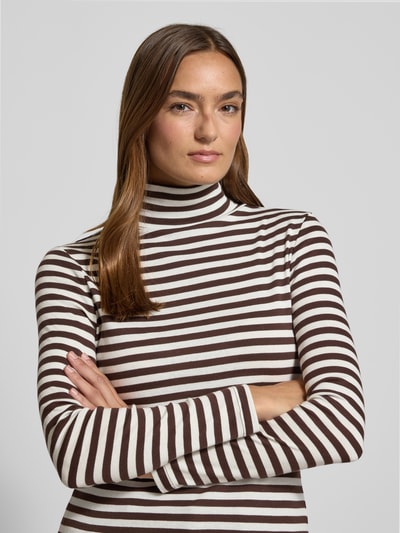 s.Oliver RED LABEL Regular Fit Langarmshirt mit Turtleneck Dunkelbraun 3