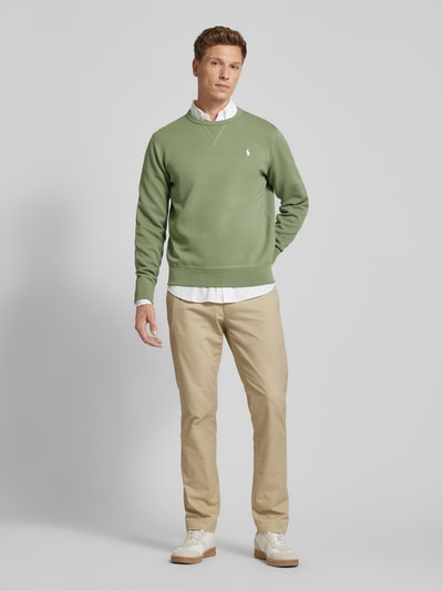 Polo Ralph Lauren Sweatshirt mit Label-Stitching Oliv 1