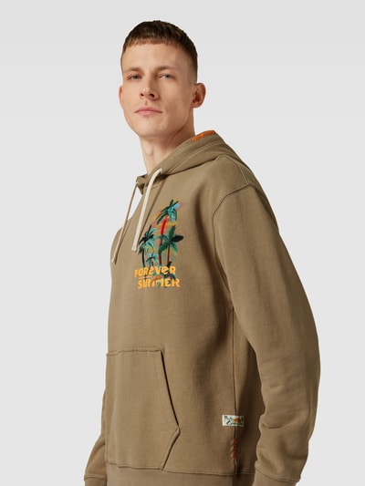 Scotch & Soda Hoodie mit Stitching-Details Modell 'Endless Summer' Oliv 3