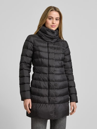 Peuterey Gewatteerde lange jas met opstaande kraag, model 'SOBCHAK' Zwart - 4