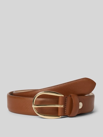 Vanzetti Leren riem met labelapplicatie Cognac - 1