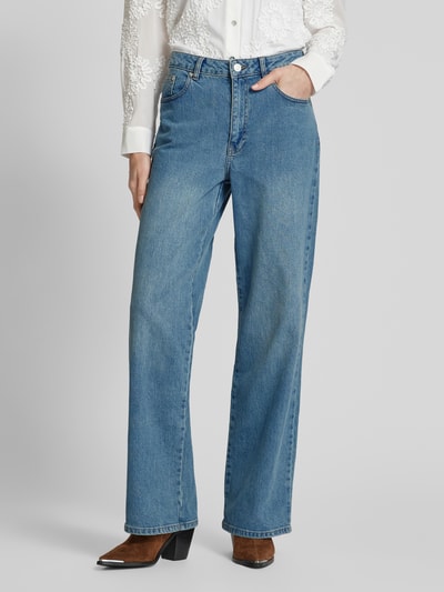 Gestuz Wide leg jeans in 5-pocketmodel, model 'Zolina' Lichtblauw - 4