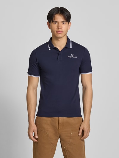 Sergio Tacchini Koszulka polo o kroju slim fit z wyhaftowanym logo model „Reed” Ciemnoniebieski 4