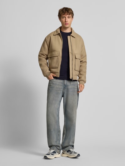 Only & Sons Regular Fit Strickpullover aus Viskose-Mix Modell 'WYLER' Dunkelblau 1