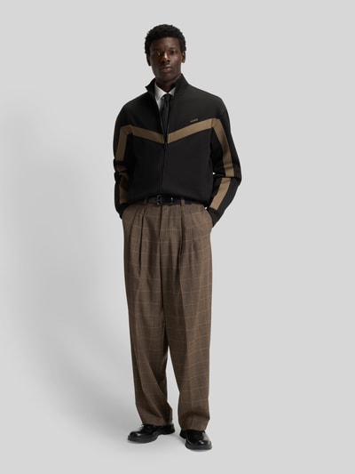 HUGO Relaxed Fit Sweatjacke mit Chevron-Tape Modell 'DARTI' Black 1