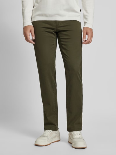 Brax Straight leg chino met paspelzak, model 'EVEREST' Olijfgroen - 4