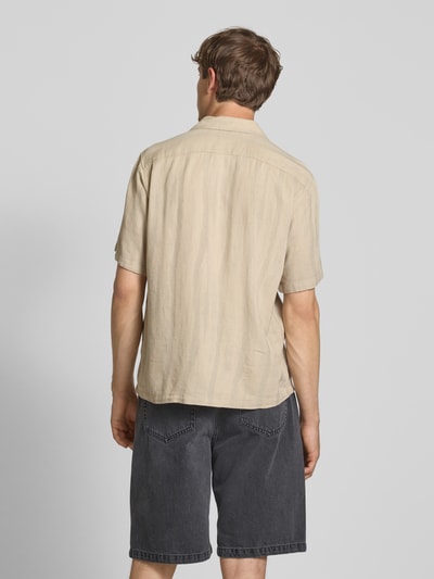 Only & Sons Regular Fit Freizeithemd mit Leinen-Anteil Modell 'ROBERT' Beige 5