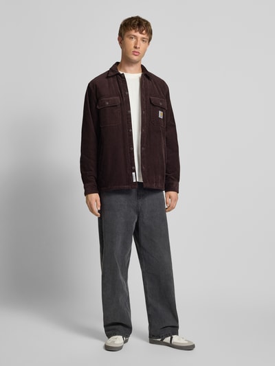 Carhartt Work In Progress Regular fit overhemdjack met borstzakken, model 'WHITSOME' Donkerrood - 1