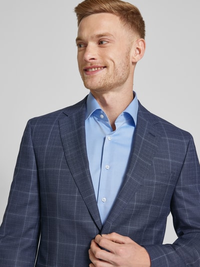 BOSS Slim fit colbert met rasterruit, model 'Huge' Marineblauw - 3