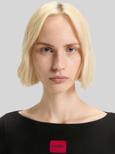 HUGO Slim fit thermo-onderhemd met boothals Zwart - 2