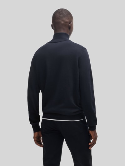 BOSS Orange Regular Fit Troyer aus Baumwoll-Kaschmir-Mix Modell 'KANOBIX_S' Dunkelblau 5