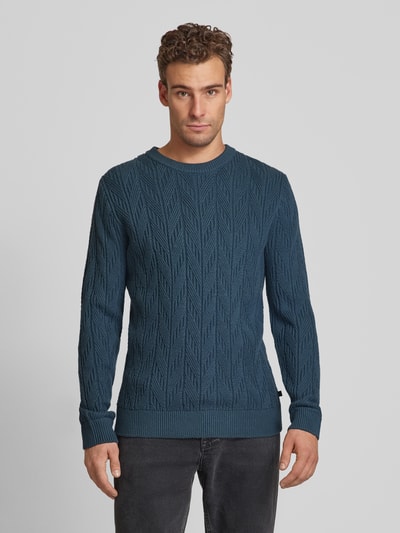 Tom Tailor Strickpullover mit Rundhalsausschnitt Rauchblau 4