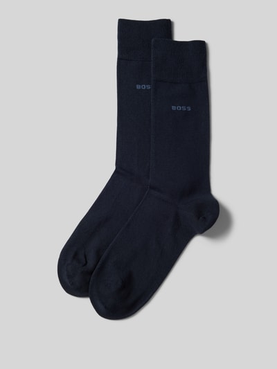 BOSS Socken mit Label-Print im 2er-Pack Dunkelblau 1