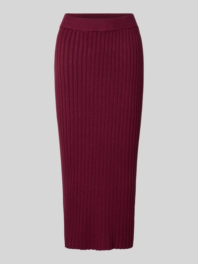 Soyaconcept Gebreide rok met structuurmotief, model 'KANITA' Bordeaux gemêleerd - 2