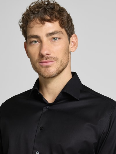 ETERNA Koszula biznesowa o kroju regular fit z Uni Solid Czarny 3
