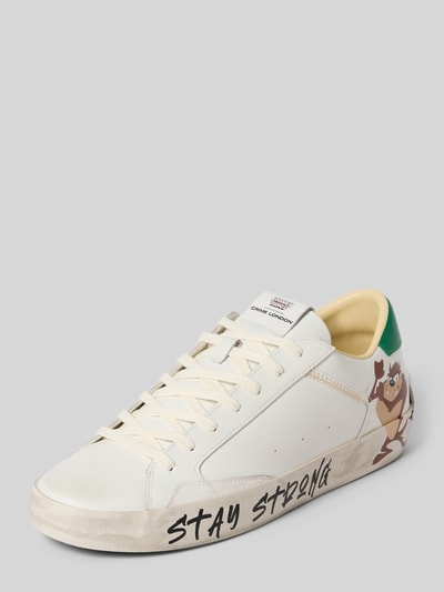 Crime London Sneakers met labelbadge, model 'DISTRESSED' Wit - 1