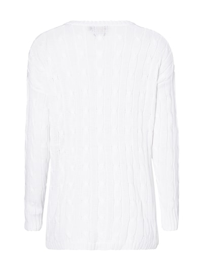 Polo Ralph Lauren Boxy Fit Pullover mit Details im Zopfstrick Weiss 3