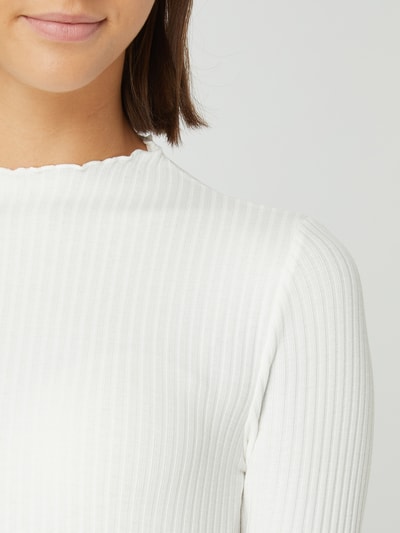 Only Longsleeve mit Rippenstruktur Modell 'Emma' Offwhite 3