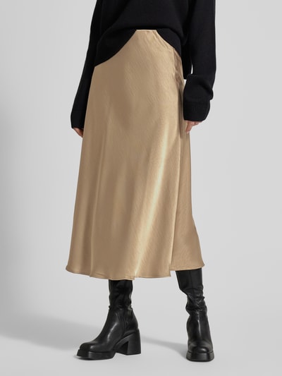 Neo Noir Midirok met plooien, model 'Bovary' Beige - 4