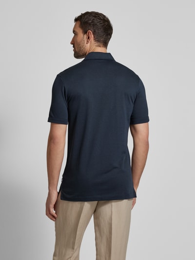 BOSS Slim Fit Poloshirt mit Label-Detail Modell 'Press' Marine 5