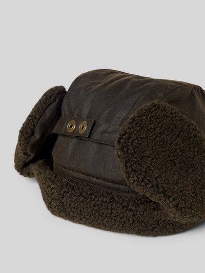 Barbour Trapper-muts van gewaxt katoen, model 'MORAR' Olijfgroen - 2