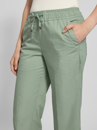 TONI Stoffen broek met verkorte pasvorm en elastische band Olijfgroen - 3