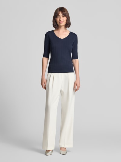 Emporio Armani Regular Fit Bluse mit Strukturmuster Dunkelblau 1