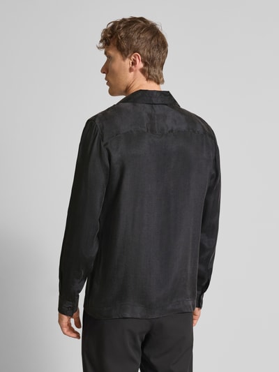 HUGO Relaxed Fit Freizeithemd mit Reverskragen Modell 'Espinone' Black 5
